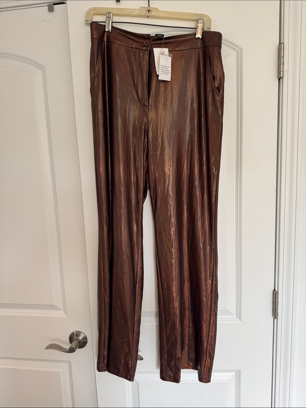Sincerely Jules Metallic Brown Wide-Leg Pants